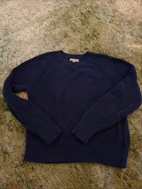 J. Crew Women’s Dark Navy Ribbed Crewneck Sweater